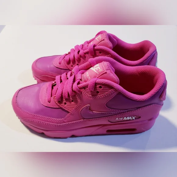 Nike girls' air max 90 leather shoe - laser fuchsia hot sale